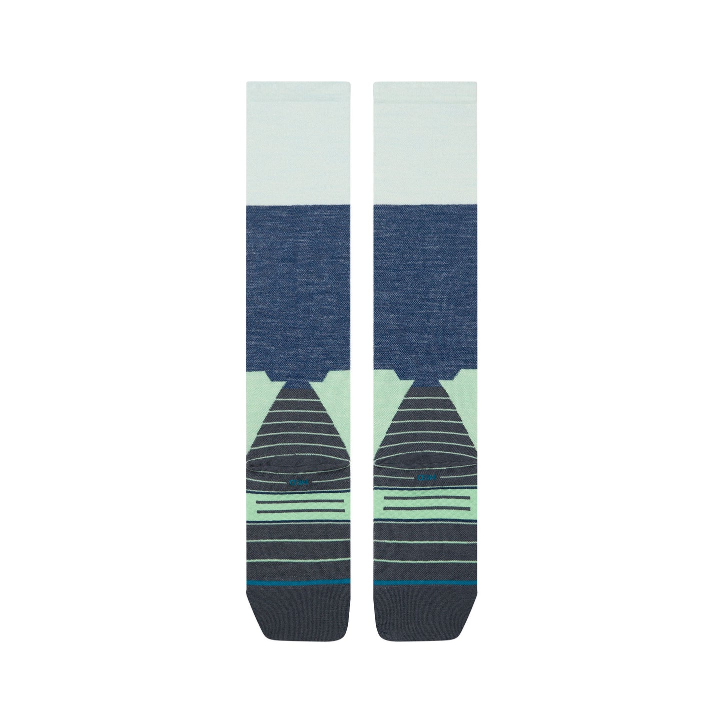 Wool Snow OTC Socks - Blocked Light Blue