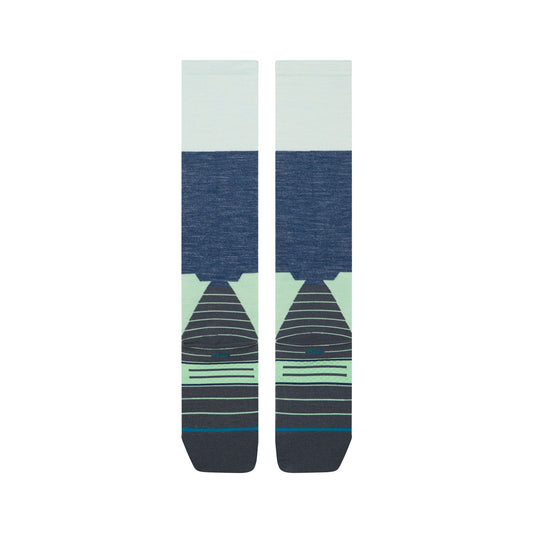 Wool Snow OTC Socks - Blocked Light Blue