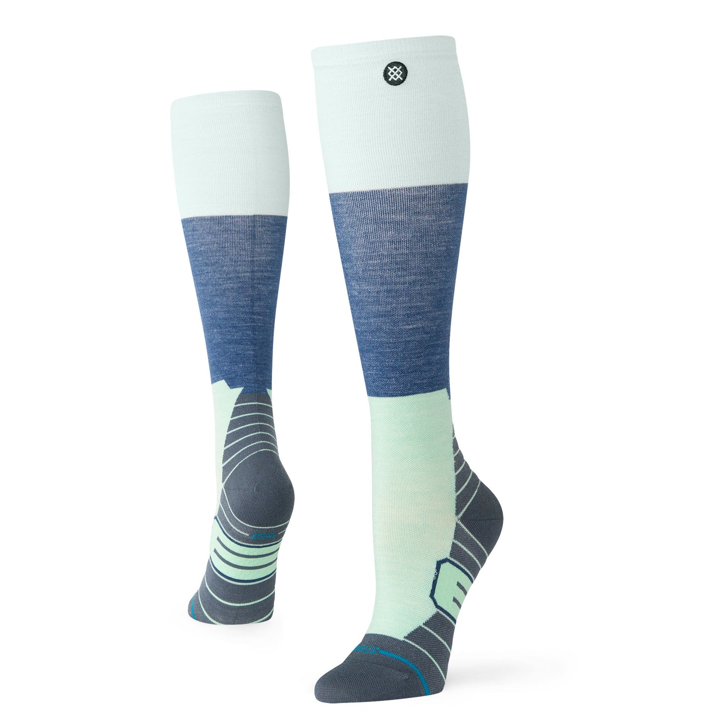 Wool Snow OTC Socks - Blocked Light Blue
